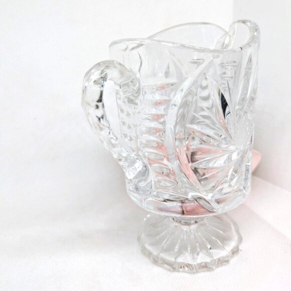 Vintage Crystal Creamer Footed Pinwheel Buzzstar Please Read Description - Picture 5 of 8
